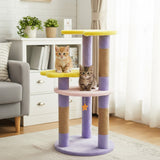 29 Inches Cute Modern Cat Tree with Star and Moon Shaped Platforms
