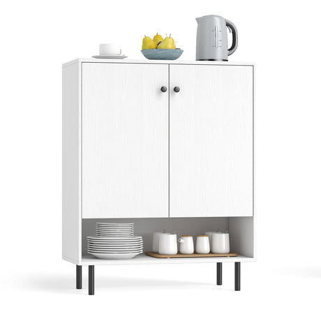Aparador bufet de cocina de 2 puertas con estante ajustable - Blanco