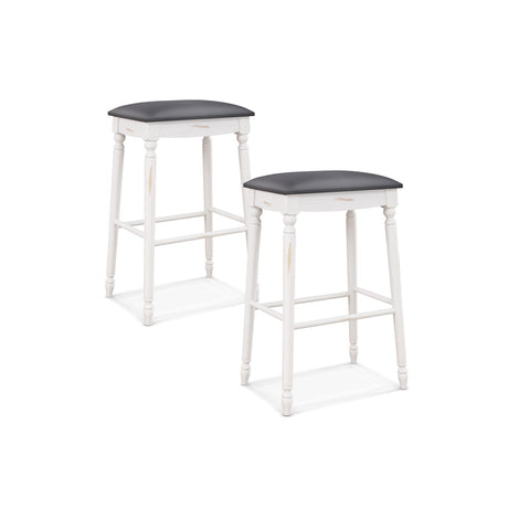 Juego de 2 taburetes de bar de 29 pulgadas con cojines de asiento acolchados y patas de madera - 29 pulgadas