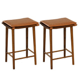 Juego de 2 taburetes de bar de 64,7 cm con cojín extraíble y reposapiés