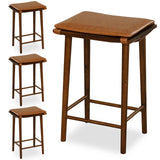 Juego de 2 taburetes de bar de 64,7 cm con cojín extraíble y reposapiés