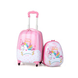 Juego de equipaje para niños de 2 piezas, 12 y 16 pulgadas, con mochila y maleta para viaje - Lindo unicornio