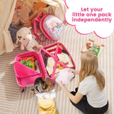 Juego de equipaje para niños de 2 piezas, 12 y 16 pulgadas, con mochila y maleta para viaje - Lindo unicornio