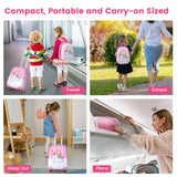Juego de equipaje para niños de 2 piezas, 12 y 16 pulgadas, con mochila y maleta para viaje - Lindo unicornio