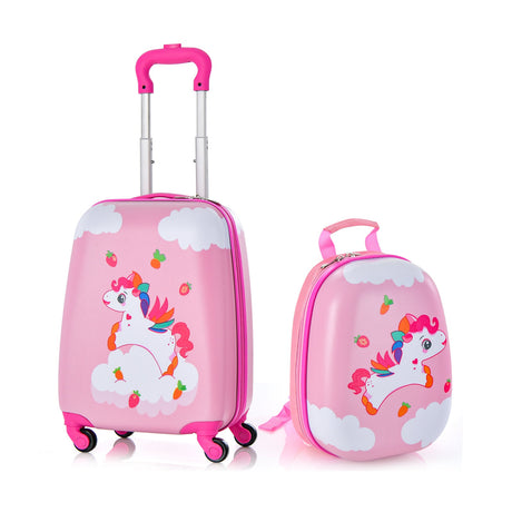 Juego de equipaje de mano de 2 piezas para niños con mochila de 12 pulgadas