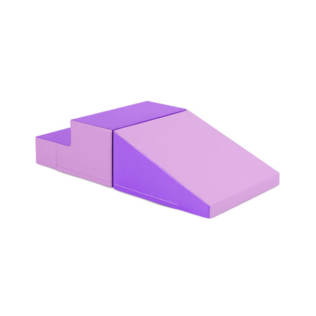 Juego de bloques de espuma suave para bebés de 2 piezas con tobogán y escalador para bebés y niños pequeños - Morado