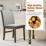 Upholstered Dining Chairs Set of 2 with Rubber Wood Legs and High Back-Gray