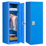 Taquilla metálica de un nivel para niños, segura, de 48 pulgadas, color azul