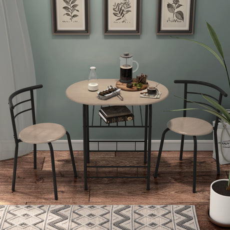 Juego de mesa de comedor de 3 piezas y 2 sillas para cocina, bistró, pub y hogar