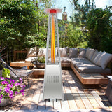 Calentador de patio piramidal de 42000 BTU con ruedas