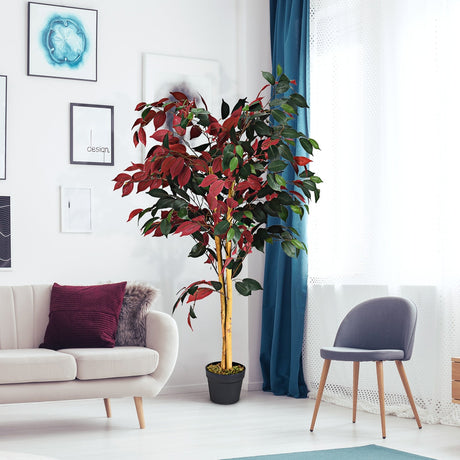 Ficus artificial de 1,2 m de alto con maceta de vivero