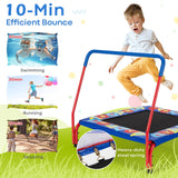 Trampolín Cuadrado de 36 Pulgadas para Niños, Uso Interior/Exterior, con Barandilla de Espuma - Azul