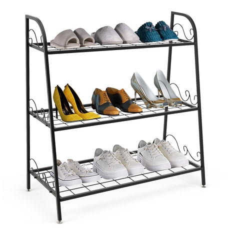Estante de metal de 3 niveles para plantas, zapatos o macetas