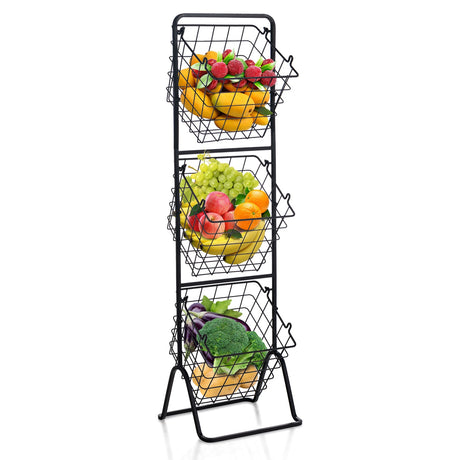 Cesta de fruta de 3 niveles con alturas ajustables