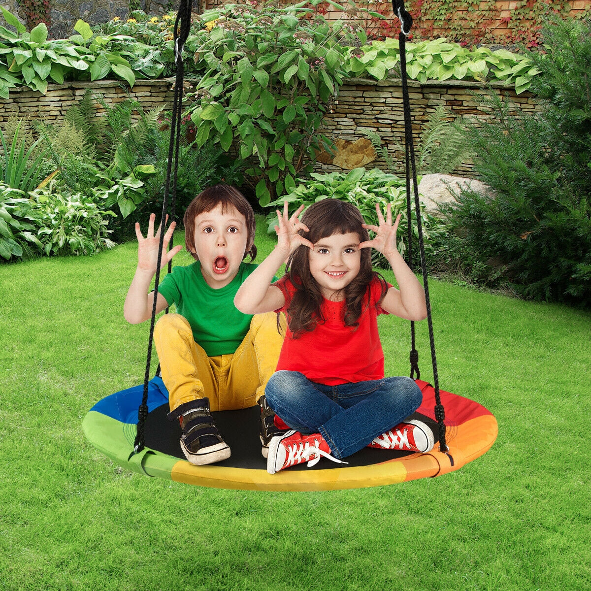 Columpio de platillo volador de 40 pulgadas para niños, para jugar al aire libre