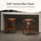 Set of 2 29-Inch Swivel Leather Padded Dining Bar Stools