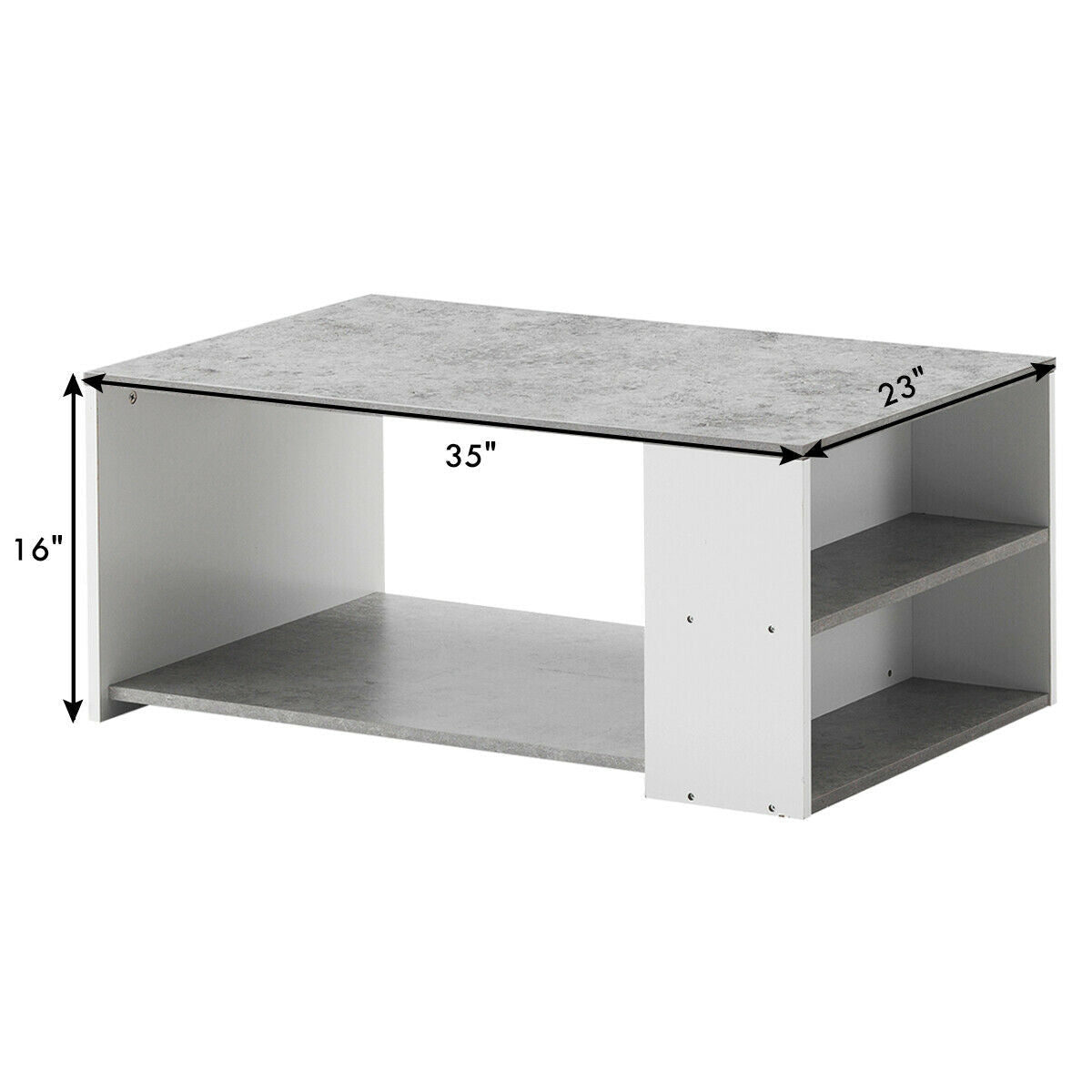 Mesa de centro Mesa auxiliar de sofá con estantes de almacenamiento