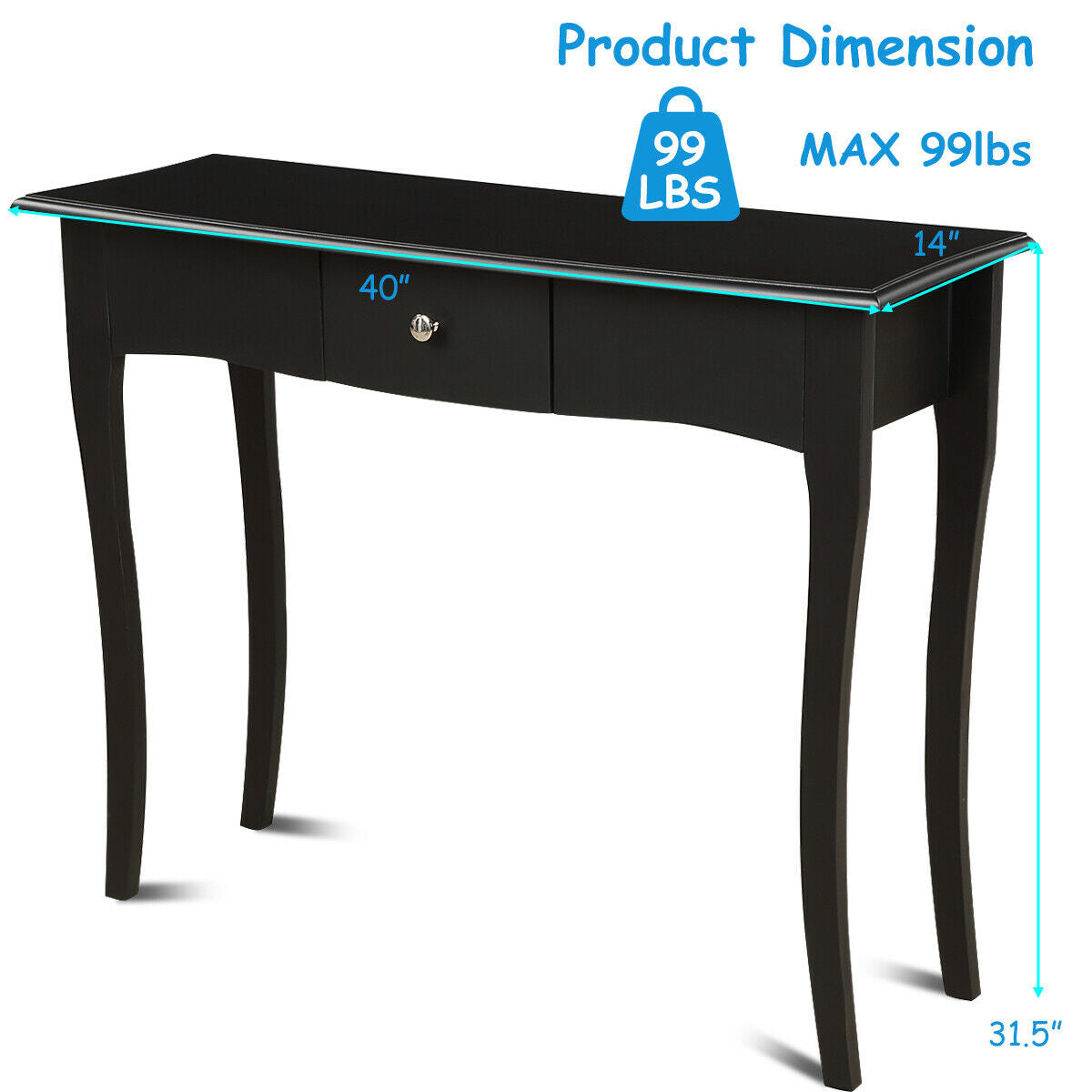 Mesa Consola Moderna Multifuncional con Cajón de Almacenamiento