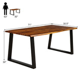Mesa de comedor rectangular de madera de acacia