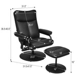 Sillón reclinable de masaje eléctrico con otomana y control remoto