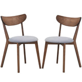 Juego de 2 sillas de comedor tapizadas con respaldo curvo
