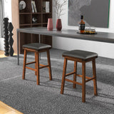 Set of 2 24/30 Inch Dining Bar Stool with Rubber Wood