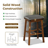 Set of 2 24/30 Inch Dining Bar Stool with Rubber Wood