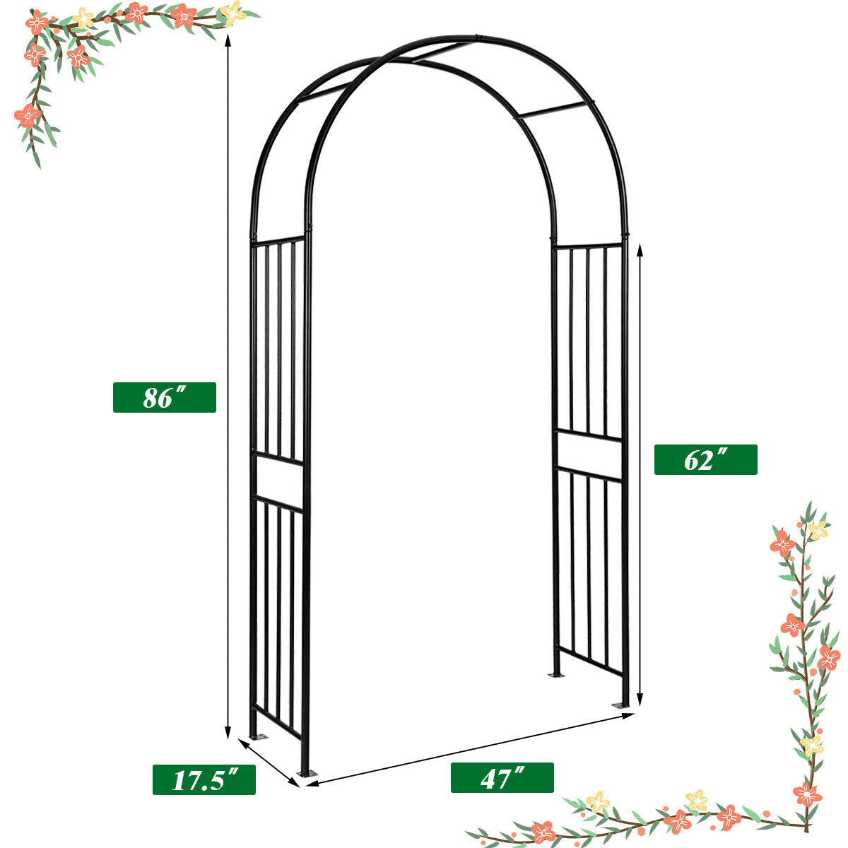 Arco para plantas trepadoras de decoración de jardín de 7.2 pies