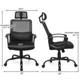 Silla de oficina de malla con respaldo alto giratoria ergonómica