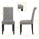 Juego de 2 sillas de comedor tapizadas con almohadillas antideslizantes ajustables