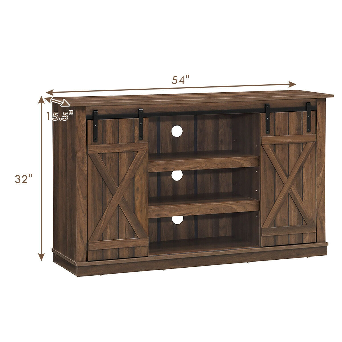 Mueble de TV con puertas corredizas tipo granero