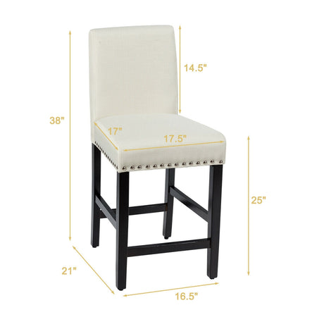 Sillas de cocina de 25 pulgadas con patas de madera de caucho