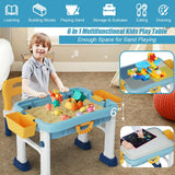 Juego de mesa de actividades 6 en 1 para niños con silla