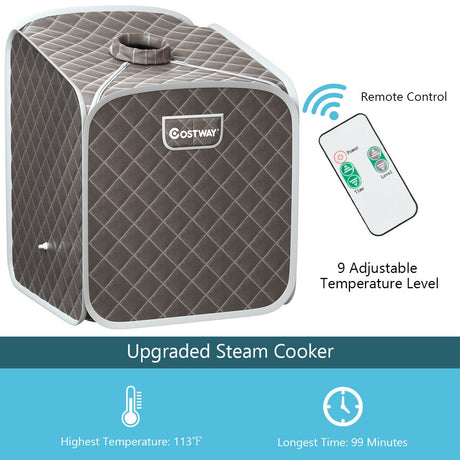 2L Sauna de Vapor Plegable Portátil Spa-Gris