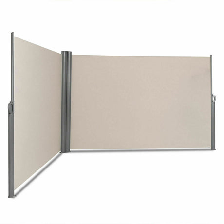 Divisor de pantalla doble retráctil plegable para patio de 237 x 71 pulgadas