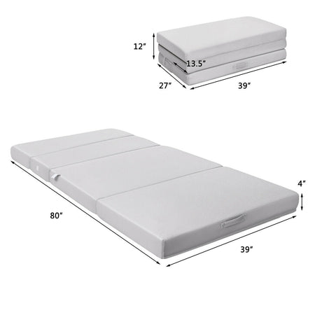 Colchón de espuma plegable de 4 pulgadas para sofá cama con asas