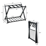 Set of 2 Folding Metal Luggage Rack Suitcase