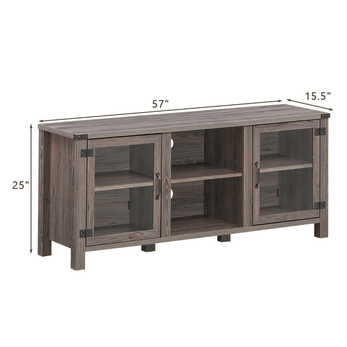 Mueble para TV y centro de entretenimiento para televisores de hasta 65 pulgadas con gabinetes de almacenamiento