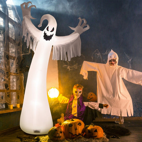 Fantasma espeluznante inflable de Halloween de 12 pies con soplador y luces LED