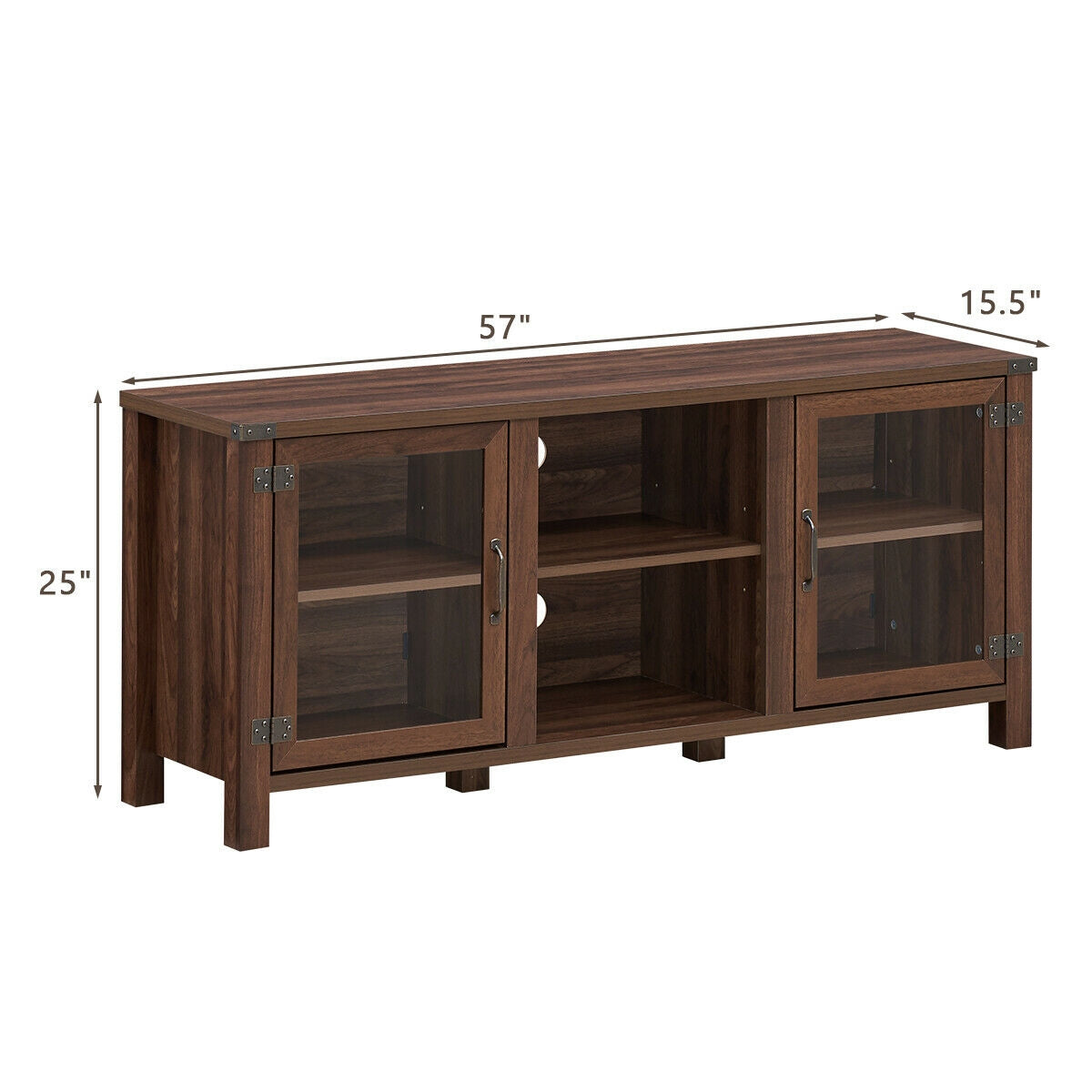 Mueble para TV y centro de entretenimiento para televisores de hasta 65 pulgadas con gabinetes de almacenamiento