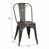 4 sillas de comedor metálicas apilables estilo Tolix con asiento de madera