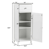 Mueble de almacenamiento de madera para baño con cajón y estante