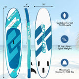 Tabla de paddle surf hinchable de 10 pies, 6 pulgadas de grosor, con paquete de accesorios