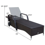 Tumbona reclinable acolchada para exteriores con respaldo ajustable