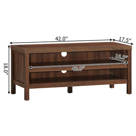 Mueble de TV de 3 niveles con estantes de almacenamiento para televisores de hasta 45 pulgadas