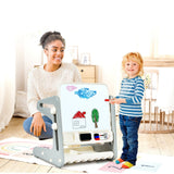 Set de mesa y silla para niños 2 en 1 con caballete y tablero de pintura artística ajustable