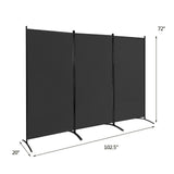 Divisor de ambientes de 6 pies y 3 paneles con bisagras duraderas y base de acero