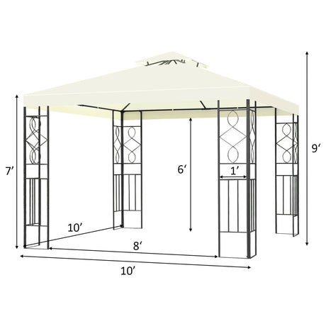 Carpa cenador de patio de 2 niveles de 10 x 10 pies