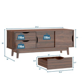 Mueble de TV para televisores de hasta 60 pulgadas, mesa consola multimedia con almacenamiento con puertas
