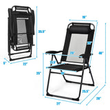 4 sillas reclinables plegables ajustables para patio y jardín con reposacabezas